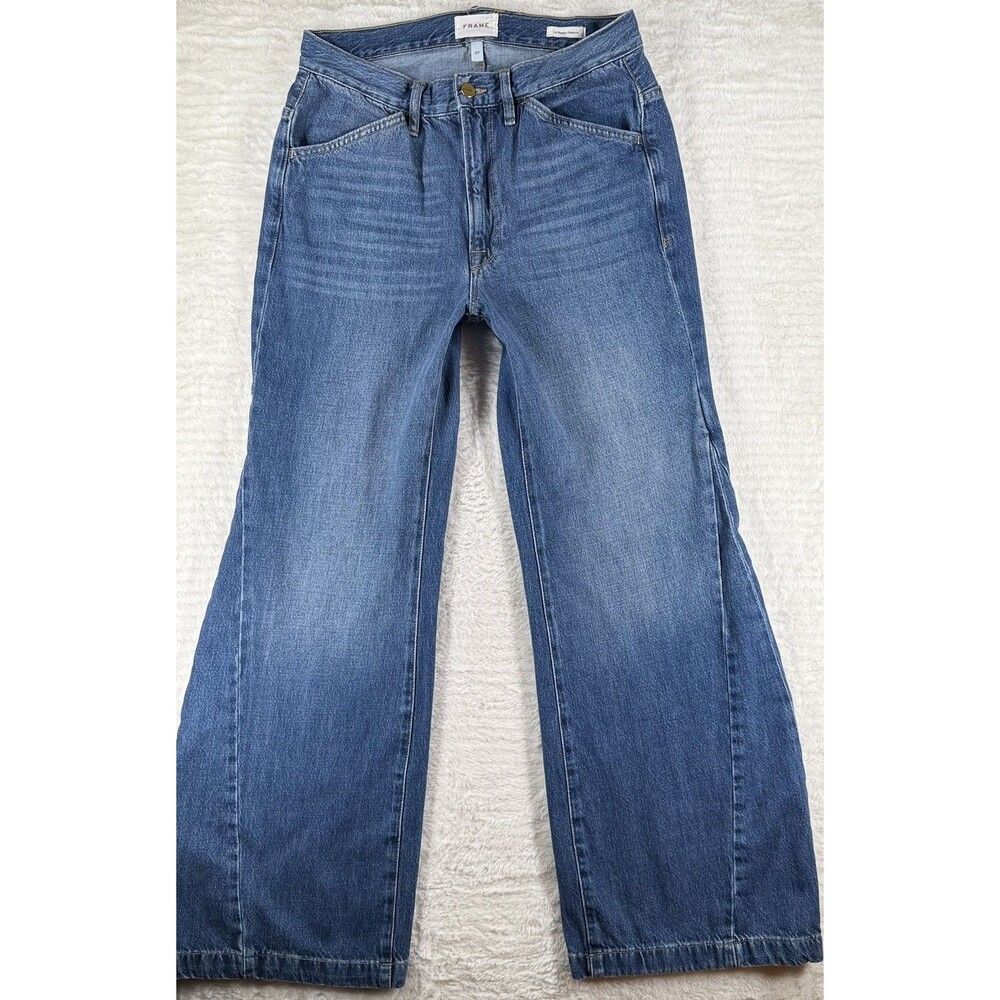 FRAME Le Baggy Palazzo Light Wash Blue Wide-Leg Denim Jeans Women's 27